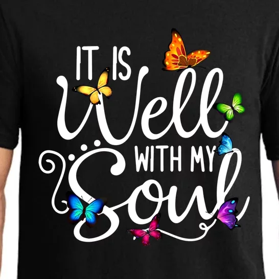 It Is Well With My Soul Christian Hymn Cute Gift Butterfly Art Gift Pajama Set