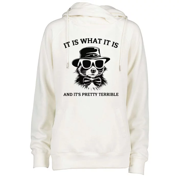 It Is What It Is And ItS Pretty Terrible Womens Funnel Neck Pullover Hood