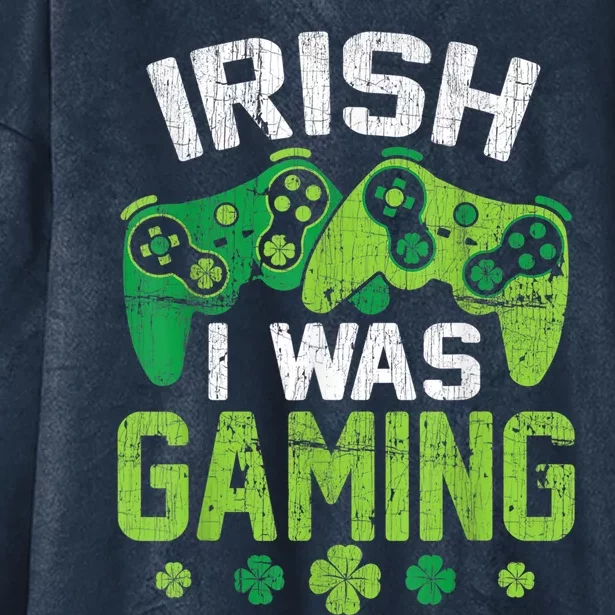 Irish I Was Gaming Funny St Patricks Day Gamer Hooded Wearable Blanket