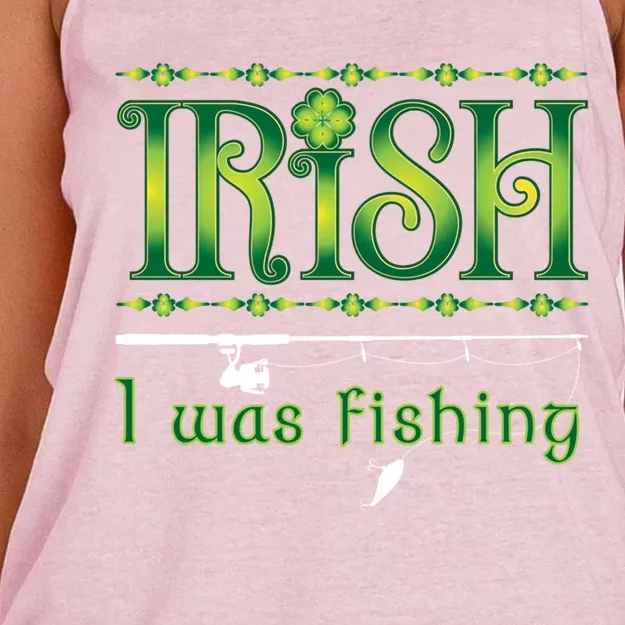 Irish I Was Fishing Shamrock Gift Women's Knotted Racerback Tank