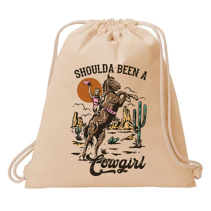 If I Was A Cowgirl ID Be Wild And Free Drawstring Bag