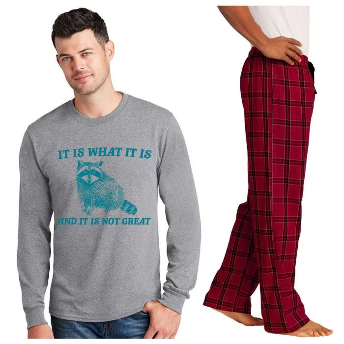 It Is What It Is And It Is Not Great Raccoon Long Sleeve Pajama Set