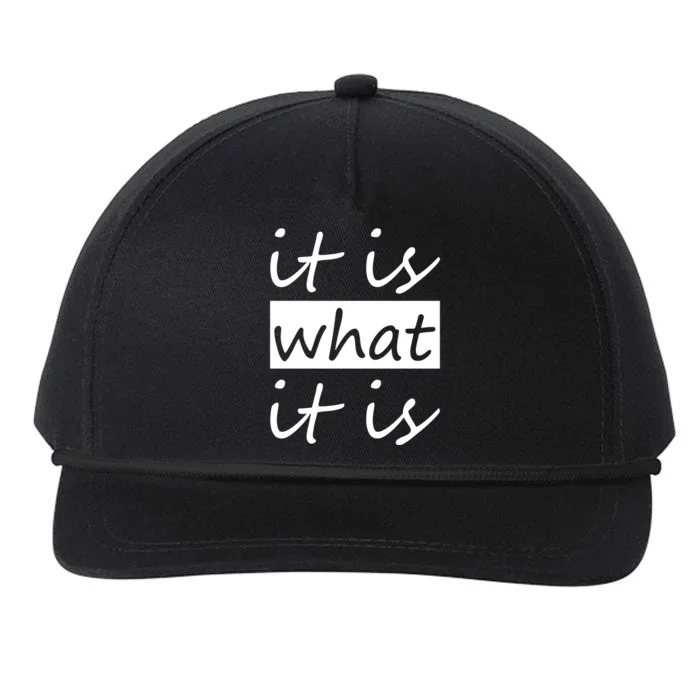 It Is What It Is Snapback Five-Panel Rope Hat