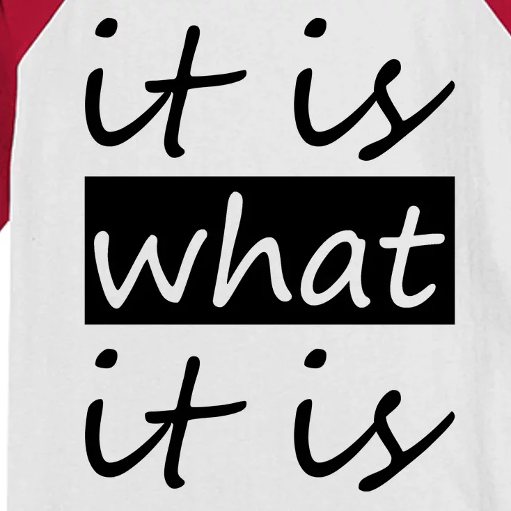 It Is What It Is Kids Colorblock Raglan Jersey