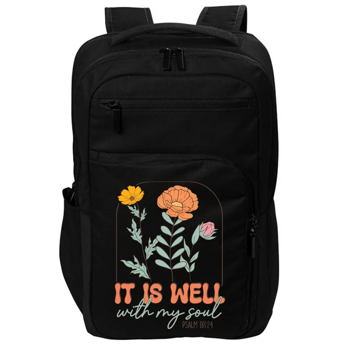 It Is Well With My Soul Wildflower Christian Faith Impact Tech Backpack