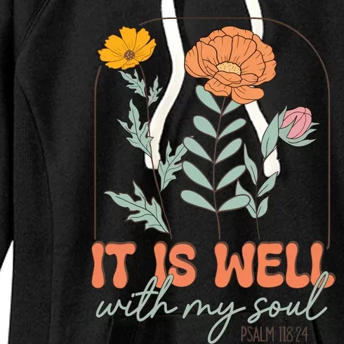 It Is Well With My Soul Wildflower Christian Faith Women's Fleece Hoodie