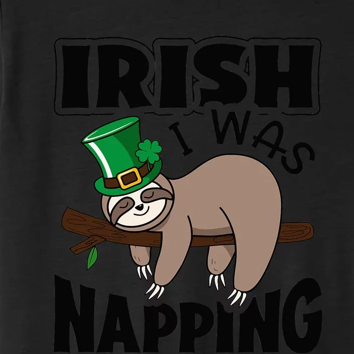 Irish I Was Napping Funny St. Patrick's Day Sloth Lover ChromaSoft Performance T-Shirt