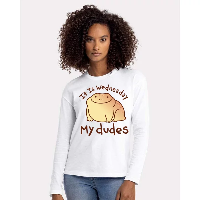 It Is Wednesday My Dudes Frog Funny Womens Cotton Relaxed Long Sleeve T-Shirt