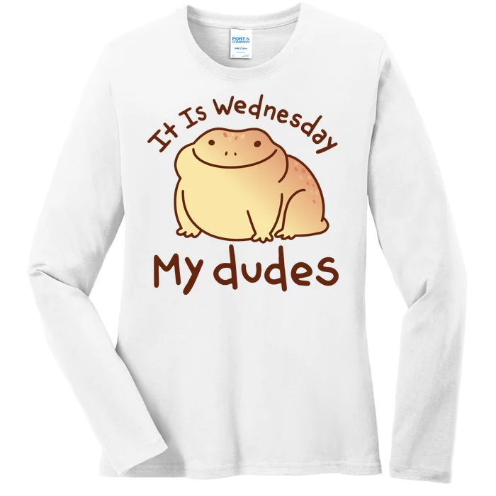 It Is Wednesday My Dudes Frog Funny Ladies Long Sleeve Shirt