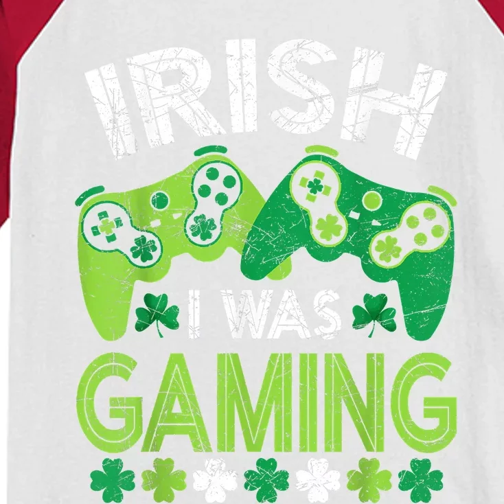 Irish I Was Gaming St Patricks Day Gamer Kids Colorblock Raglan Jersey