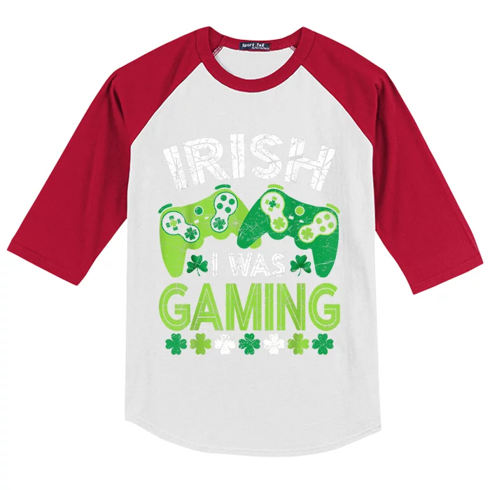 Irish I Was Gaming St Patricks Day Gamer Kids Colorblock Raglan Jersey