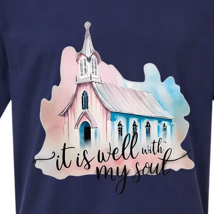 It Is Well With My Soul Church Christian Jesus Sueded Cloud Jersey T-Shirt