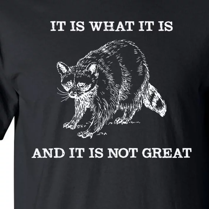 It Is What It Is And It Is Not Great Funny Raccoon Meme Tall T-Shirt