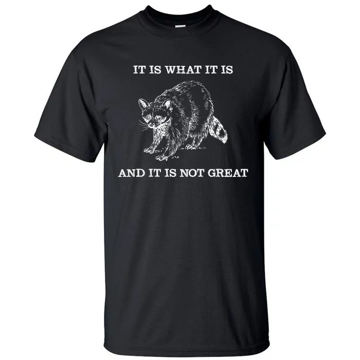 It Is What It Is And It Is Not Great Funny Raccoon Meme Tall T-Shirt