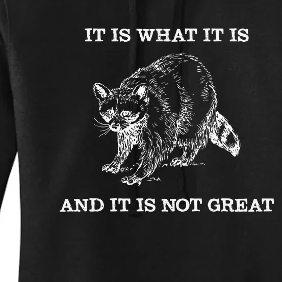 It Is What It Is And It Is Not Great Funny Raccoon Meme Women's Pullover Hoodie