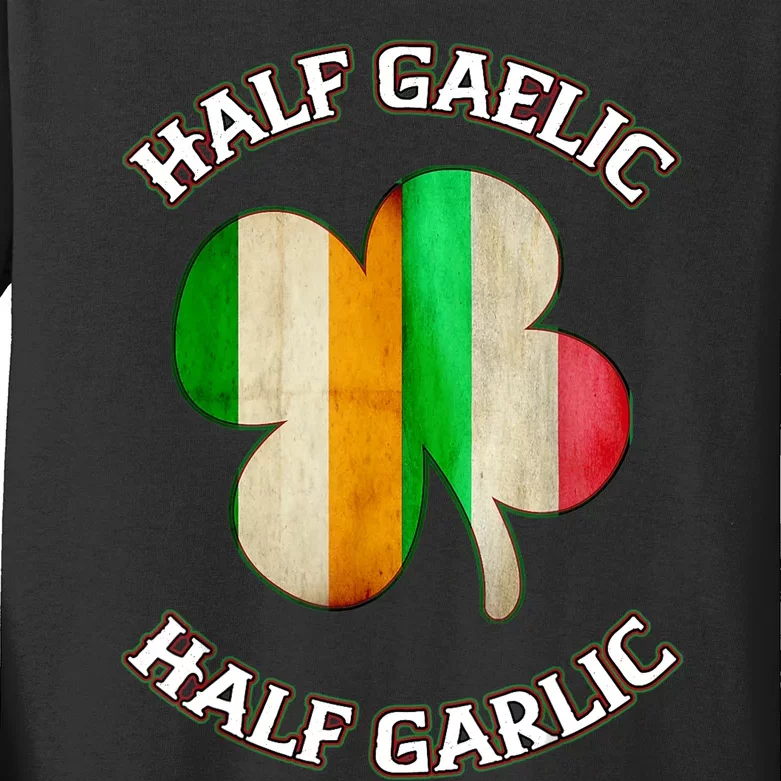 Irish Italian Wo 's St Patrick's Day Gaelic Kids Long Sleeve Shirt