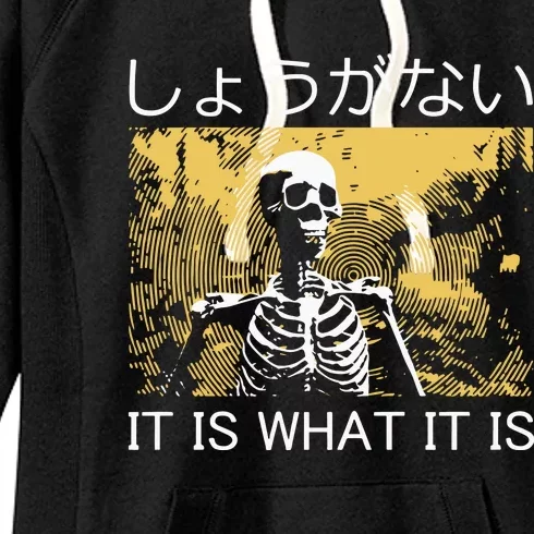 It Is What It Is Skeleton Washed Women's Fleece Hoodie