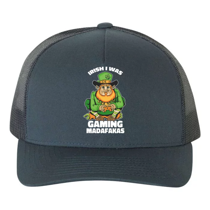 Irish I Was Gaming Leprechaun Funny St Patricks Day Gamer Premium Yupoong Adult 5-Panel Trucker Hat