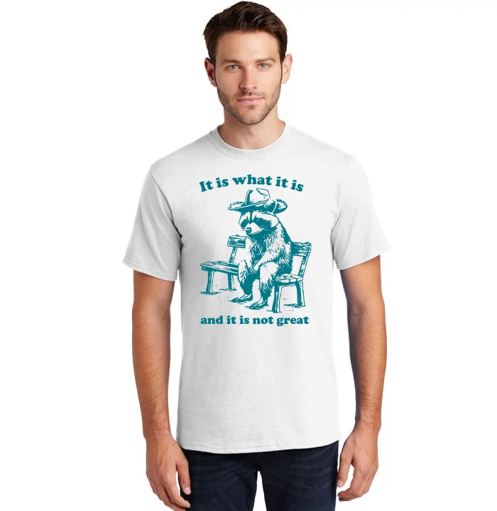 It Is What It Is And It Is Not Great Funny Raccoon Sarcastic Tall T-Shirt