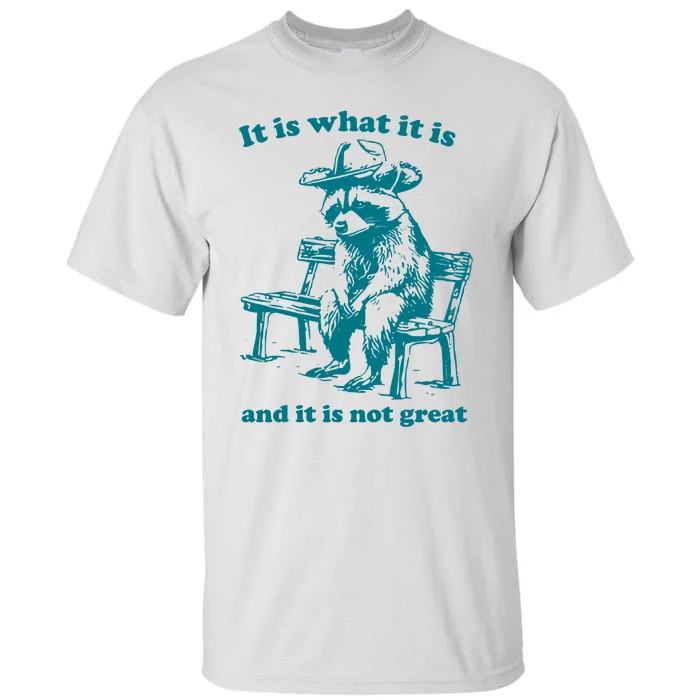 It Is What It Is And It Is Not Great Funny Raccoon Sarcastic Tall T-Shirt