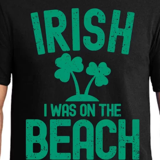 Irish I Was On The Beach St Patrick's Day Shamrock Palm Tree Gift Pajama Set