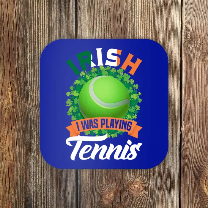 Irish I Was Playing Tennis Shamrock Leaf St Patrick's Day Gift Coaster