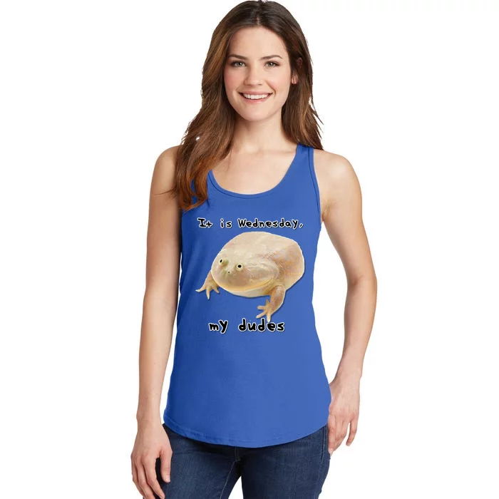 It Is Wednesday My Dudes Funny Classic Frog Meme Original Gift Ladies Essential Tank