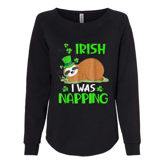 Irish I Was Napping Sloths Lover St Patricks Day Womens California Wash Sweatshirt