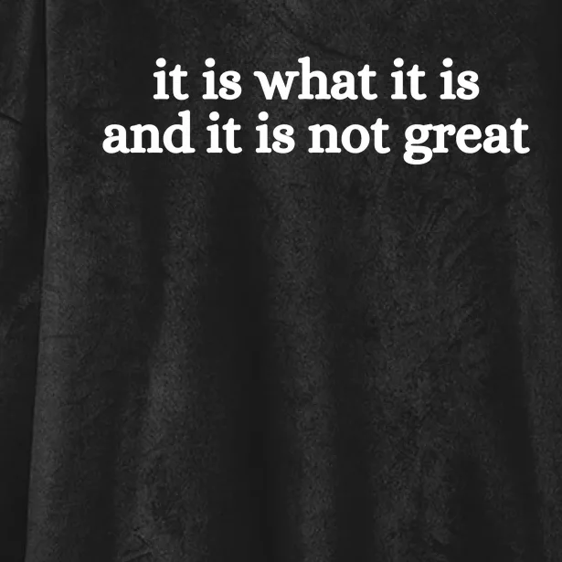 It Is What It Is And It Is Not Great Hooded Wearable Blanket