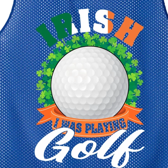 Irish I Was Playing Golf Shamrock Leaf Saint Patrick's Day Cool Gift Mesh Reversible Basketball Jersey Tank