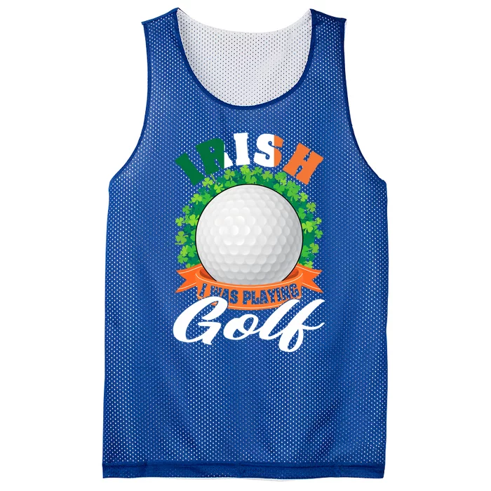 Irish I Was Playing Golf Shamrock Leaf Saint Patrick's Day Cool Gift Mesh Reversible Basketball Jersey Tank