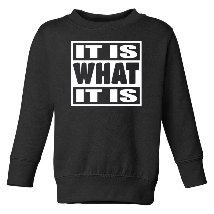 It Is What It Is Man Woman Funny Gift 113 Toddler Sweatshirt