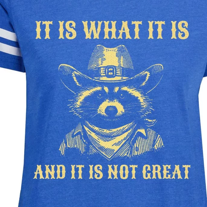 It Is What It Is And Its Not Great Funny Raccoon Enza Ladies Jersey Football T-Shirt