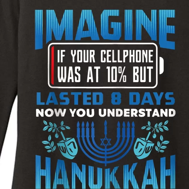 Imagine If Your Cellphone Was At 10% Chanukah Hanukkah Gift Womens CVC Long Sleeve Shirt