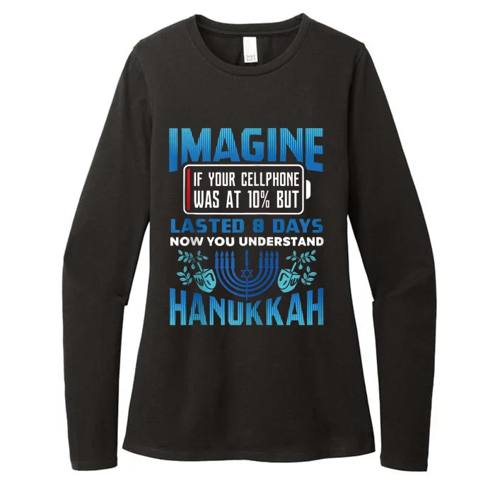 Imagine If Your Cellphone Was At 10% Chanukah Hanukkah Gift Womens CVC Long Sleeve Shirt