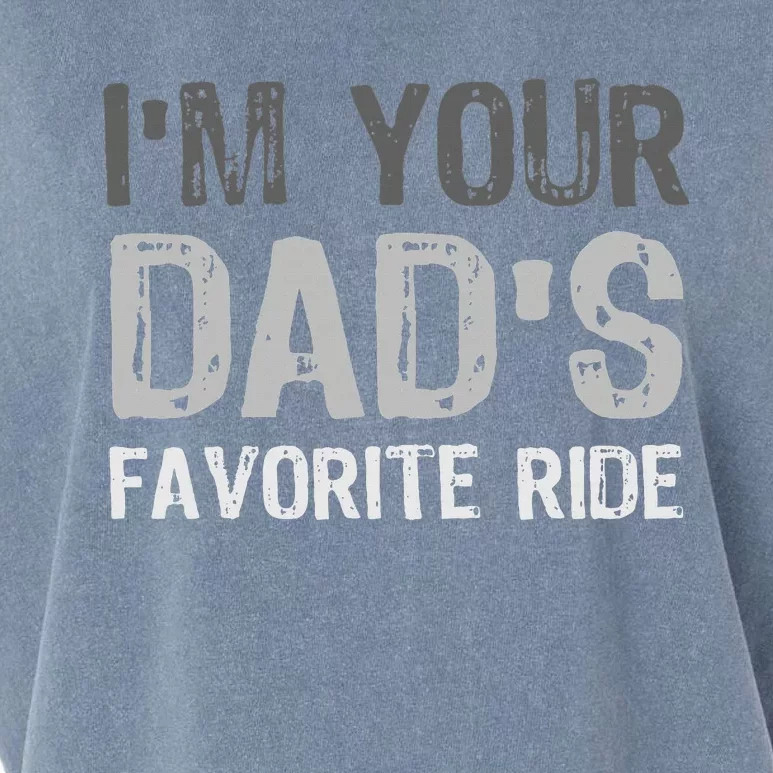 Inappropriate I'm Your Dad's Favorite Ride Funny Teen Garment-Dyed Women's Muscle Tee