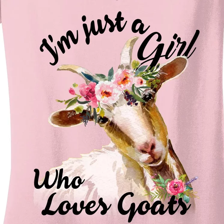 I'm Just A Girl Who Loves Goats Gift Goat Lover Women's V-Neck T-Shirt