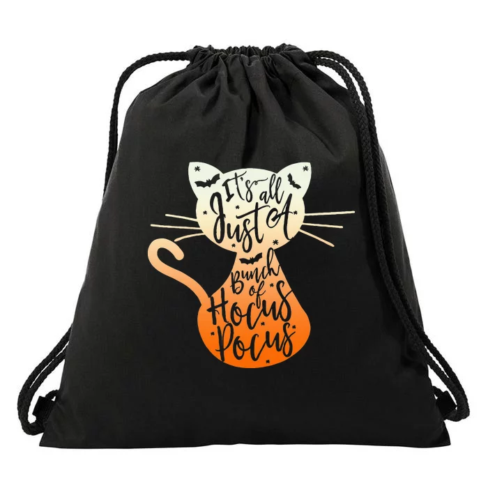 Its Just A Bunch Of H.ocus Pocus Halloween Cat Lover Drawstring Bag