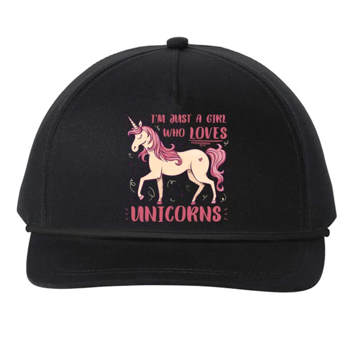 I'm Just A Girl Who Loves Unicorns Snapback Five-Panel Rope Hat