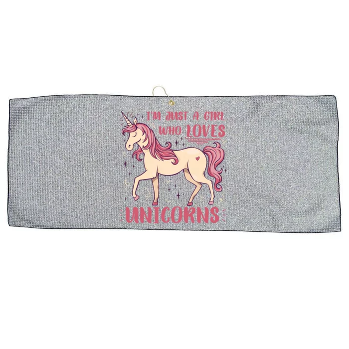 I'm Just A Girl Who Loves Unicorns Large Microfiber Waffle Golf Towel