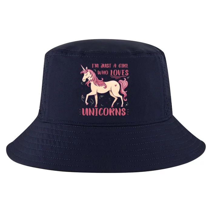 I'm Just A Girl Who Loves Unicorns Cool Comfort Performance Bucket Hat