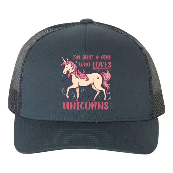 I'm Just A Girl Who Loves Unicorns Yupoong Adult 5-Panel Trucker Hat