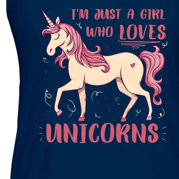 I'm Just A Girl Who Loves Unicorns Ladies Essential Flowy Tank