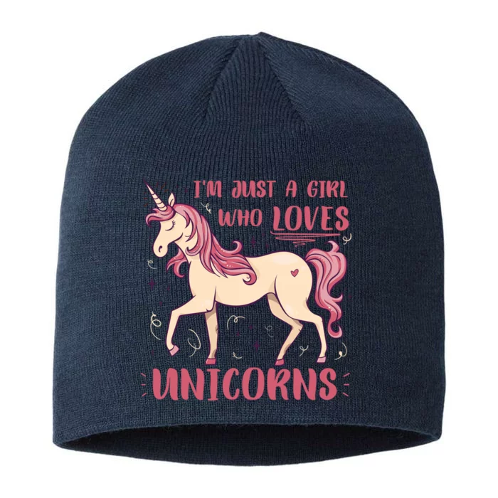 I'm Just A Girl Who Loves Unicorns 8 1/2in Sustainable Knit Beanie