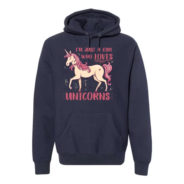 I'm Just A Girl Who Loves Unicorns Premium Hoodie