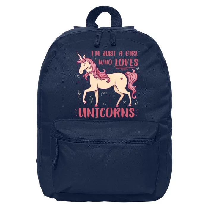 I'm Just A Girl Who Loves Unicorns 16 in Basic Backpack