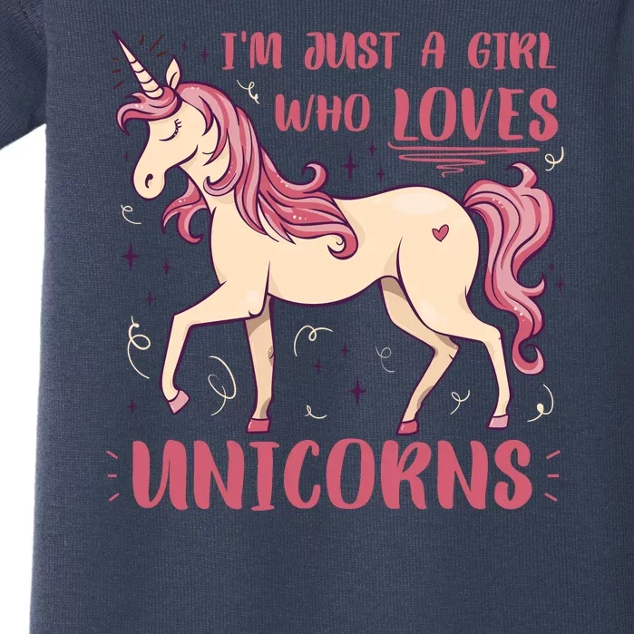 I'm Just A Girl Who Loves Unicorns Baby Bodysuit