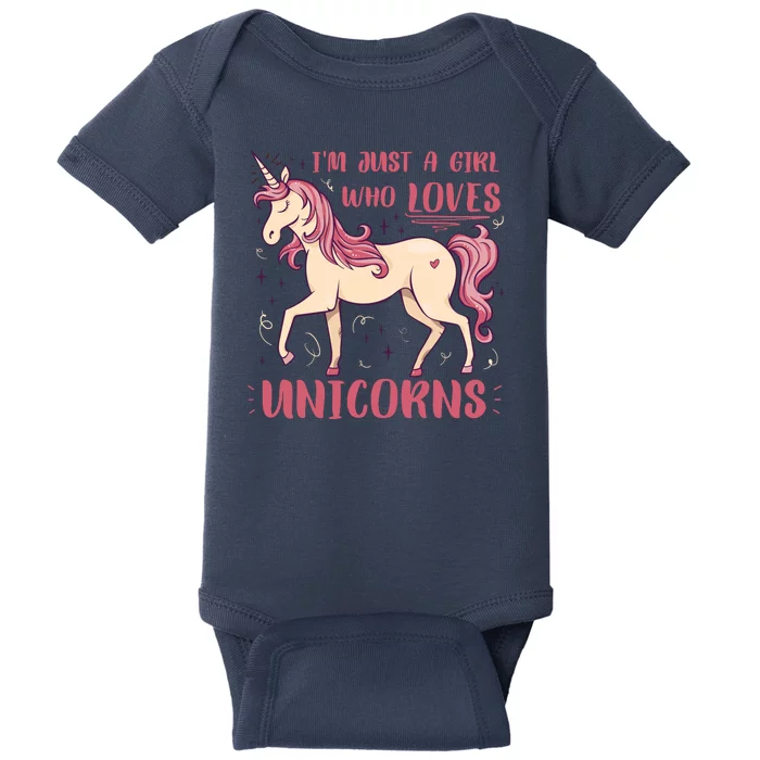 I'm Just A Girl Who Loves Unicorns Baby Bodysuit