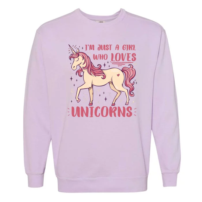 I'm Just A Girl Who Loves Unicorns Garment-Dyed Sweatshirt