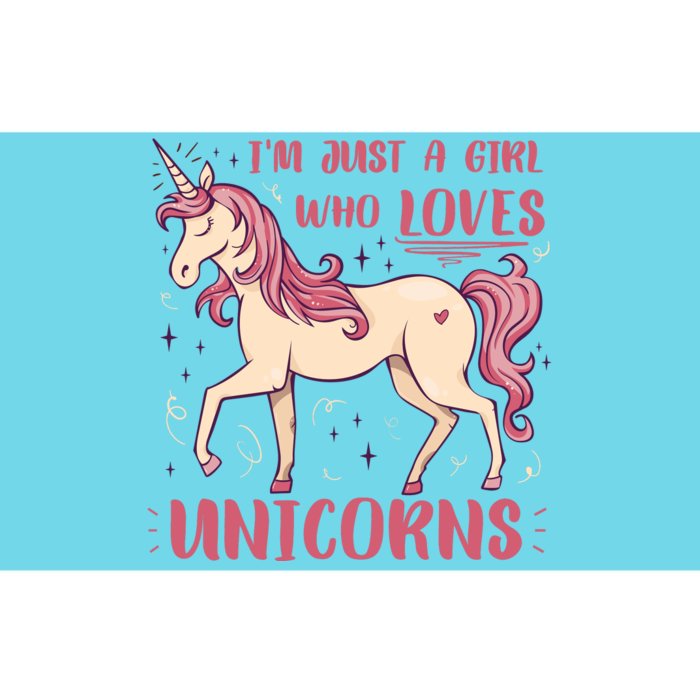 I'm Just A Girl Who Loves Unicorns Bumper Sticker